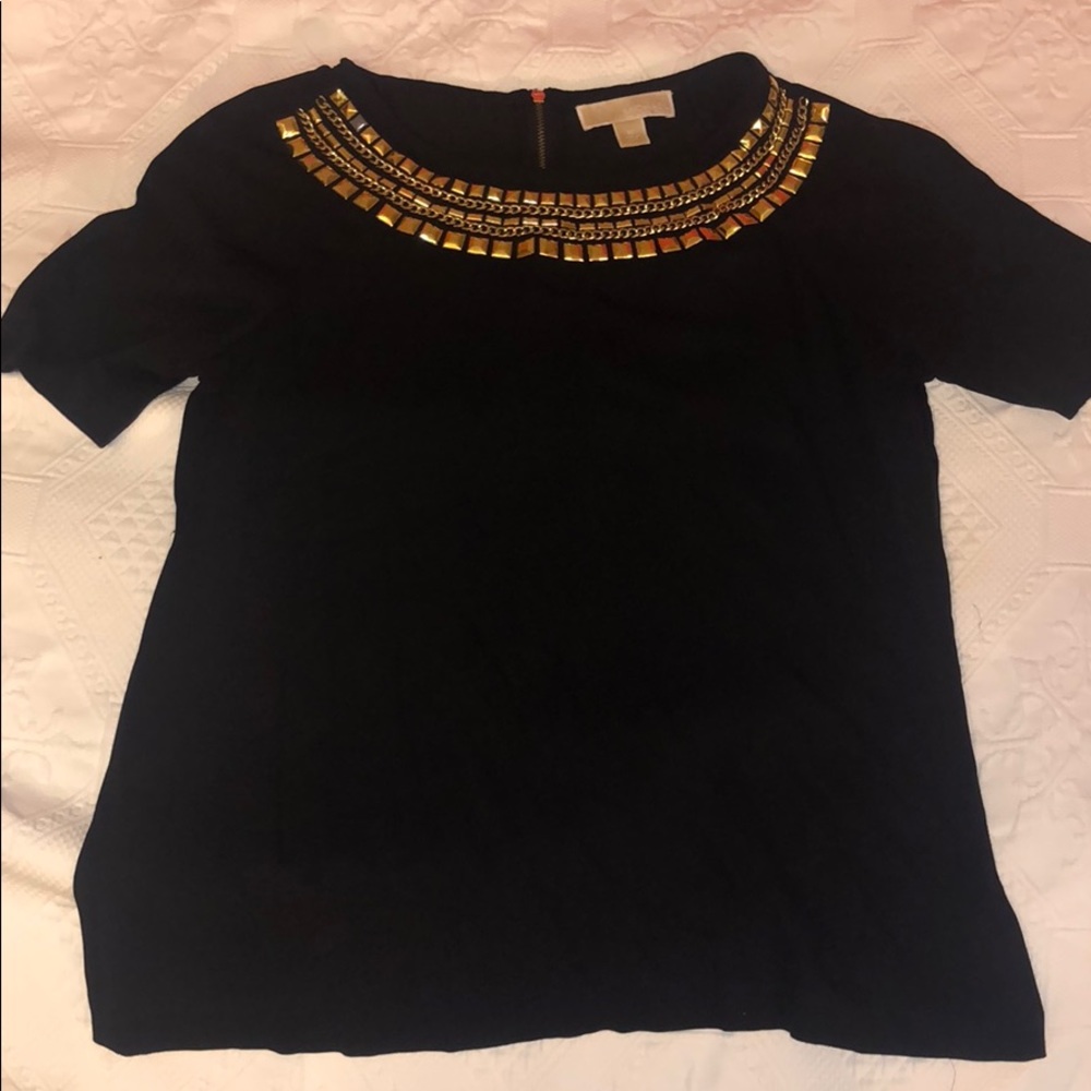 Michael Kors Gold Jeweled Top